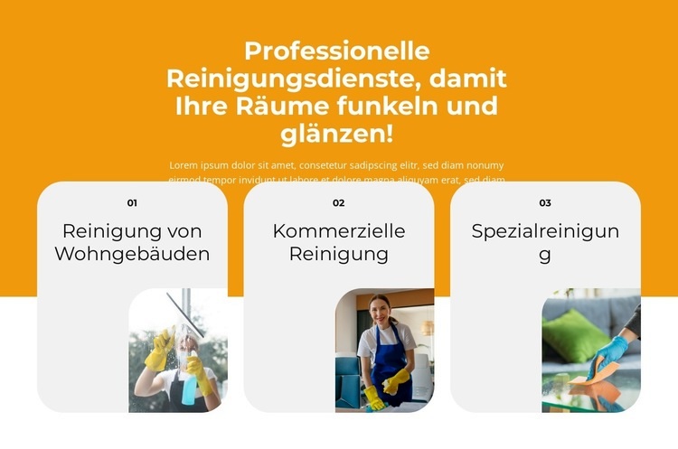 Professionelle Reinigung des Innenraums HTML5-Vorlage