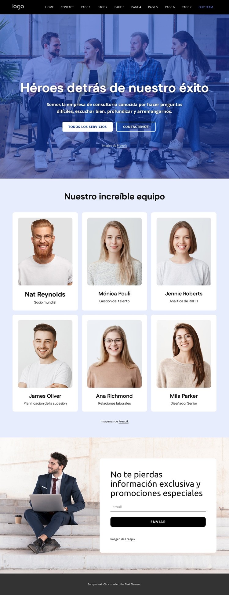 El equipo de RRHH de la empresa Plantilla CSS