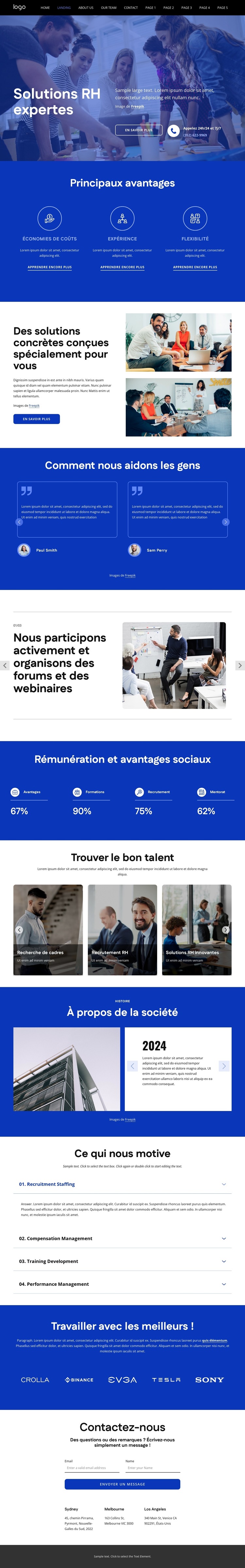 Vos consultants RH Modèle de site Web