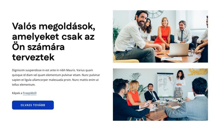 Valós megoldások HTML Sablon