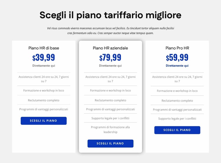 Prezzi delle aziende di risorse umane Modello Joomla