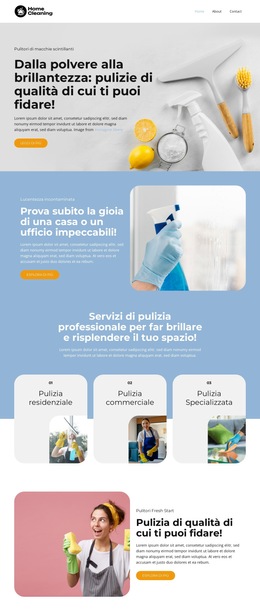 Layout Del Sito Web Per Lucentezza Incontaminata