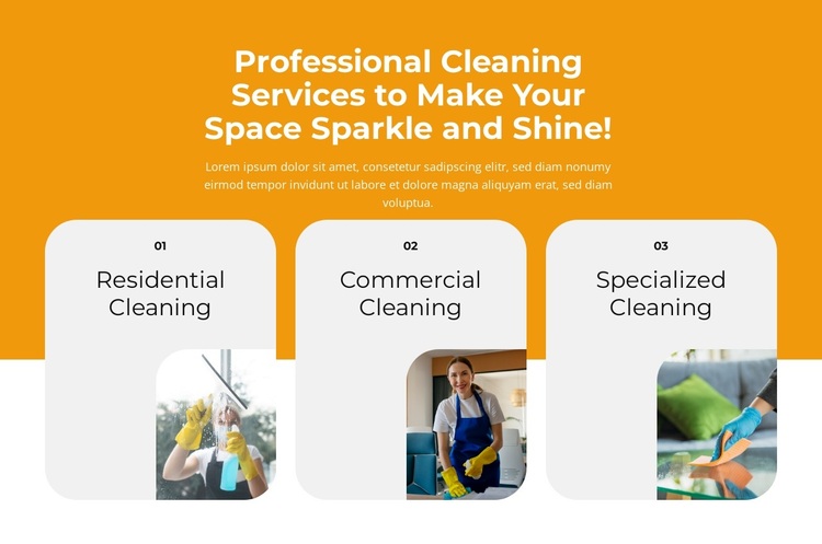 Professional cleaning of interior Joomla Page Builder