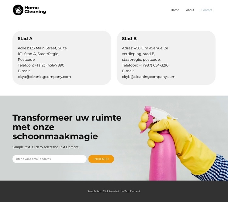 Fresh Start-schoonmakers Bestemmingspagina