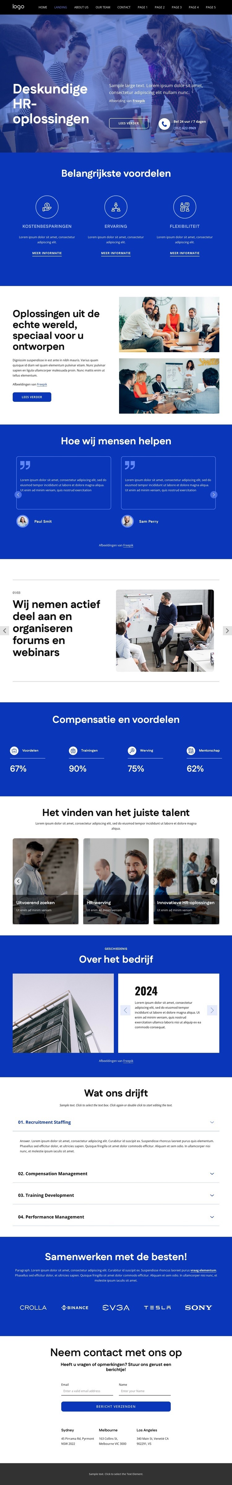 Uw HR-adviseurs Website Builder-sjablonen