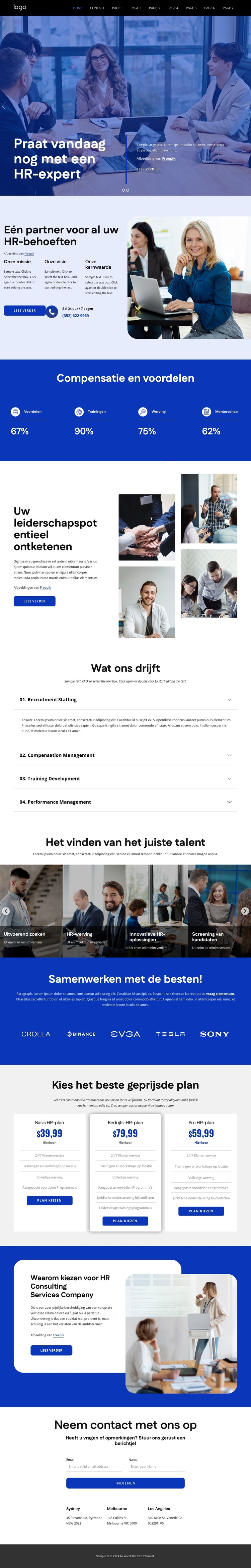 HR-outsourcingdiensten Website sjabloon