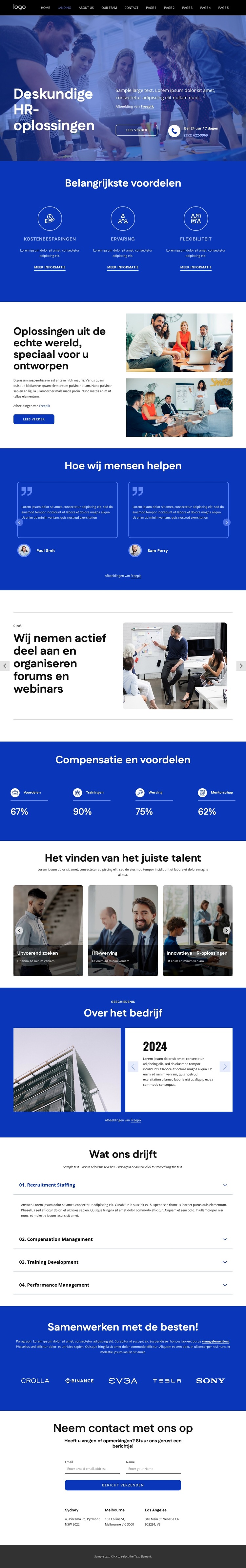 Uw HR-adviseurs Website sjabloon