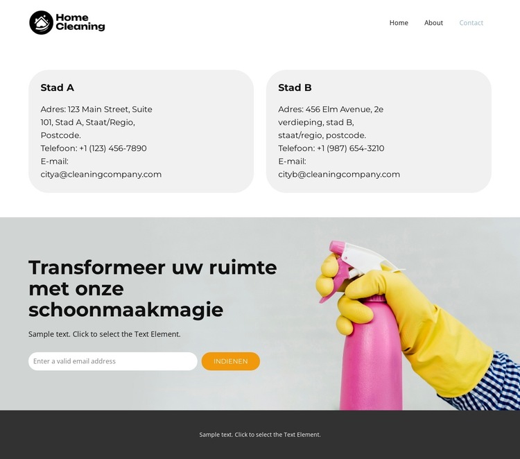 Fresh Start-schoonmakers Website sjabloon