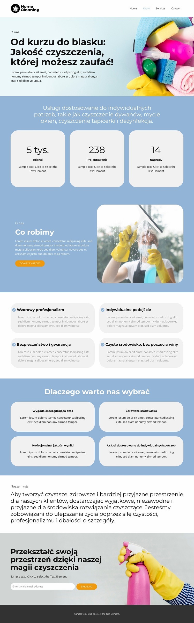 Eksperci od czystej przestrzeni Projekt strony internetowej