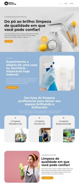 Um Design De Site Exclusivo Para Brilho Imaculado