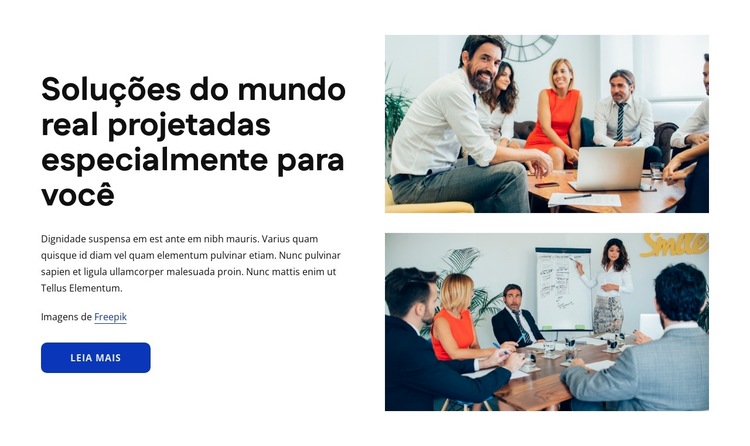 Soluções do mundo real Modelo de site