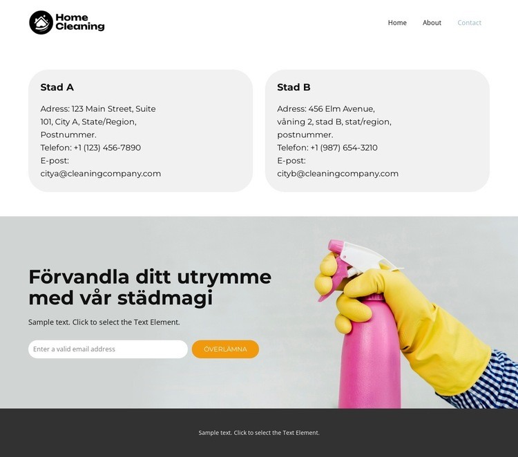 Nystartade rengöringsmedel HTML-mall