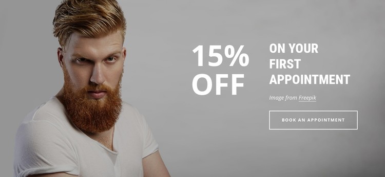 Barbershop offers a 15% discount CSS Template