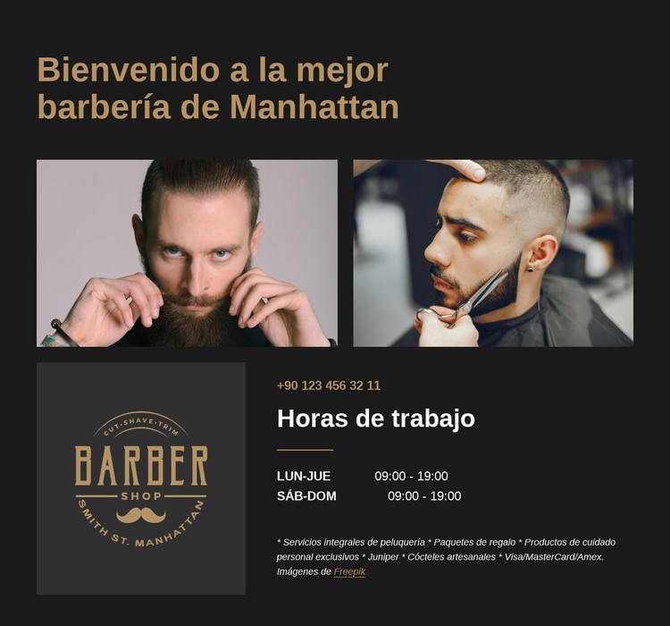 Barbería Premium para hombres Plantilla CSS