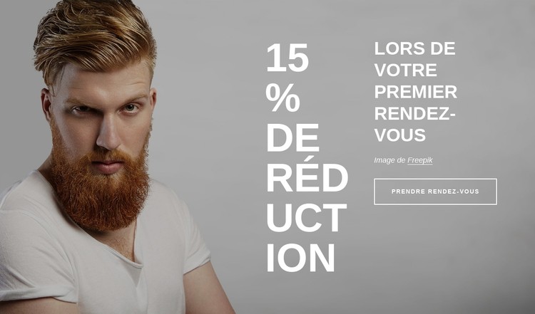 Le salon de coiffure offre une réduction de 15% Modèle CSS