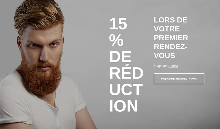 Le salon de coiffure offre une réduction de 15% Modèle HTML