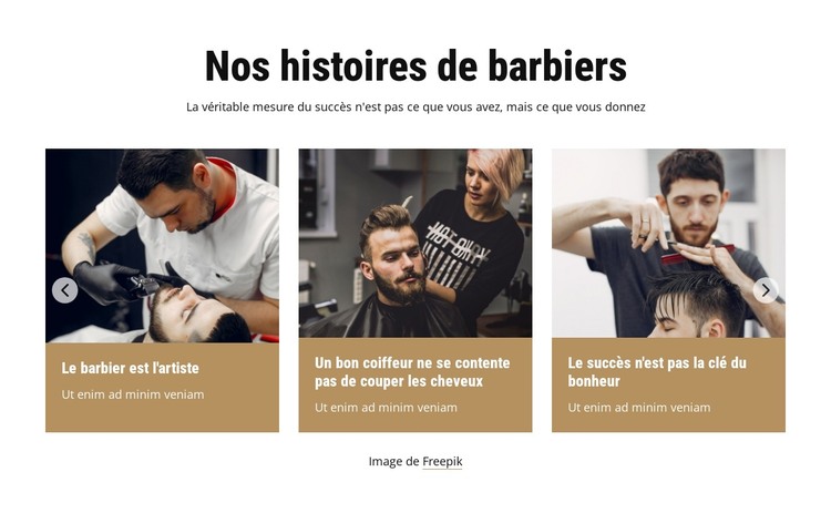 Nos histoires de barbiers Modèle HTML