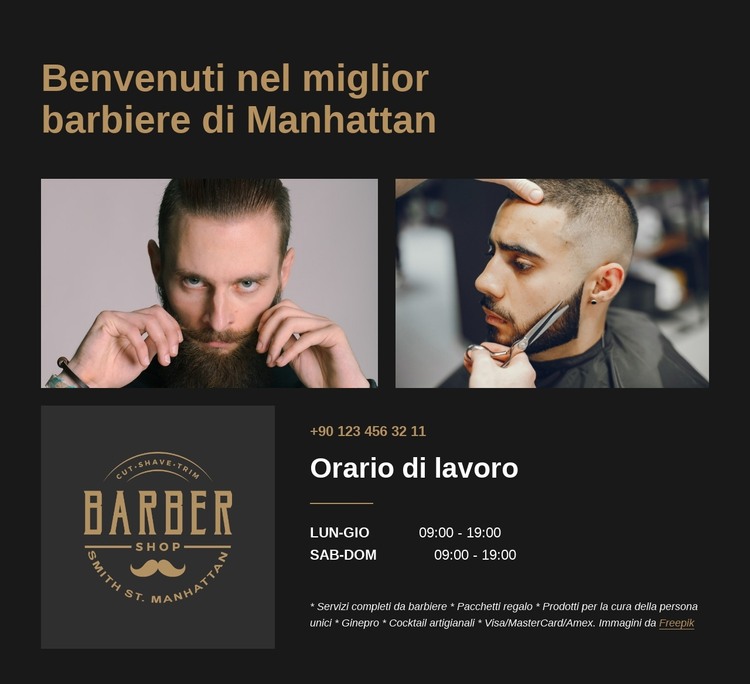 Barbiere Premium per uomo Modello HTML