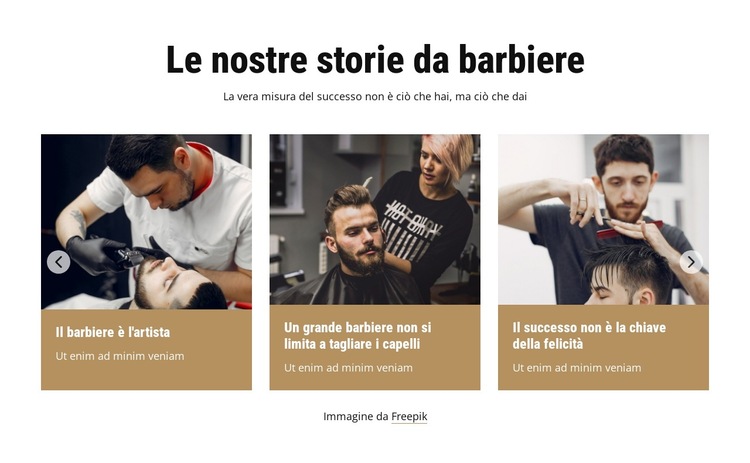 Le nostre storie da barbiere Modello di sito Web