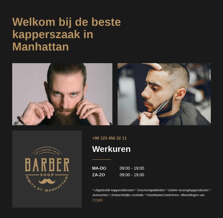 Premium Barbershop voor mannen CSS-sjabloon