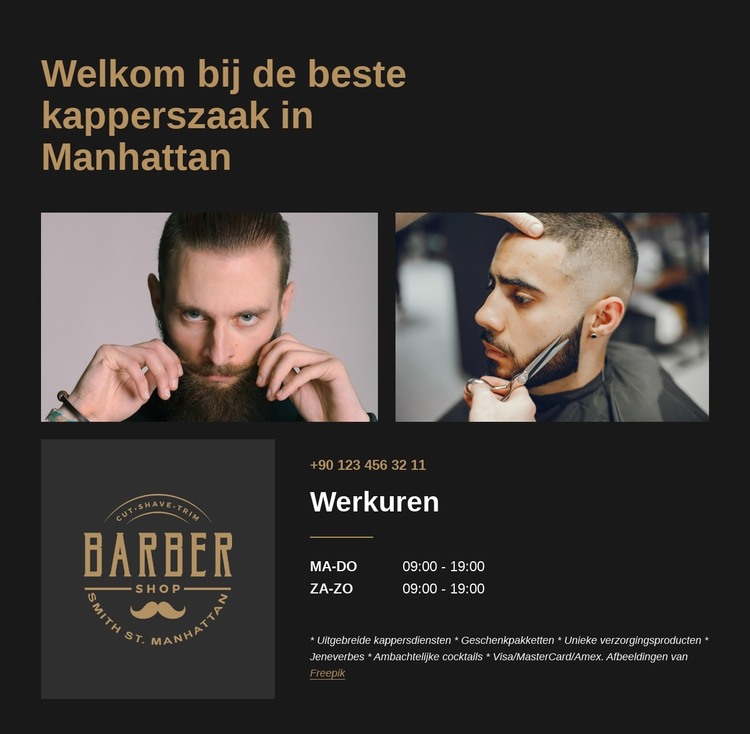 Premium Barbershop voor mannen HTML-sjabloon