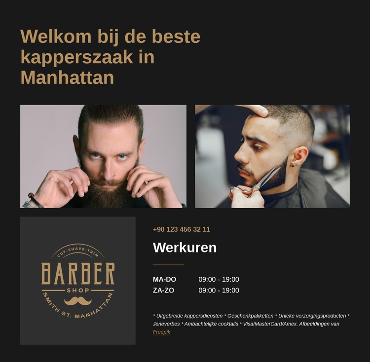 Premium Barbershop voor mannen Joomla-sjabloon