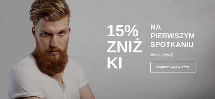 Barbershop oferuje 15% zniżki Szablony do tworzenia witryn internetowych