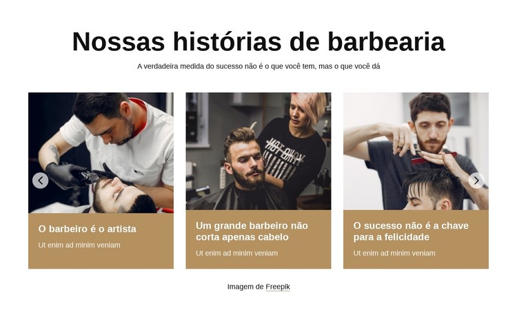 Nossas histórias de barbearia Modelo HTML