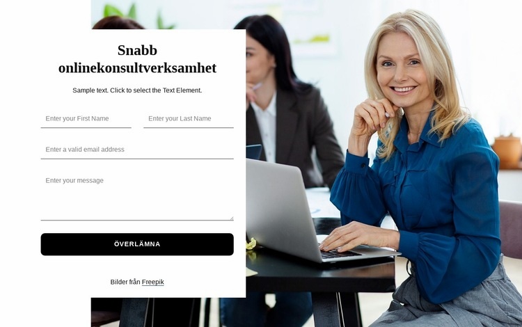 Snabb rådgivning online Webbplats mall