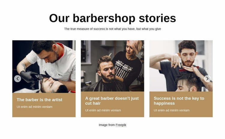 Our barbershop stories Website Builder Templates