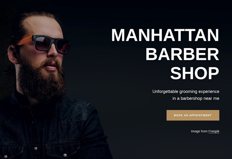 Manhattan Barber Shop Website Mockup