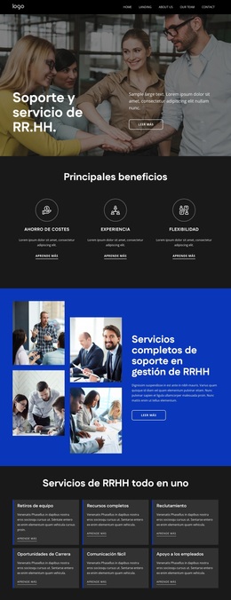 Soporte Y Servicio De RRHH - Tema Responsivo De WordPress