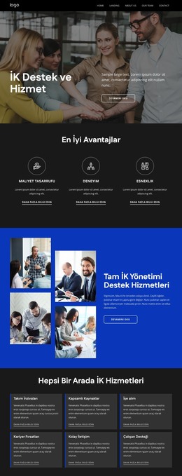 İK Desteği Ve Hizmeti Için HTML Açılış Sayfası