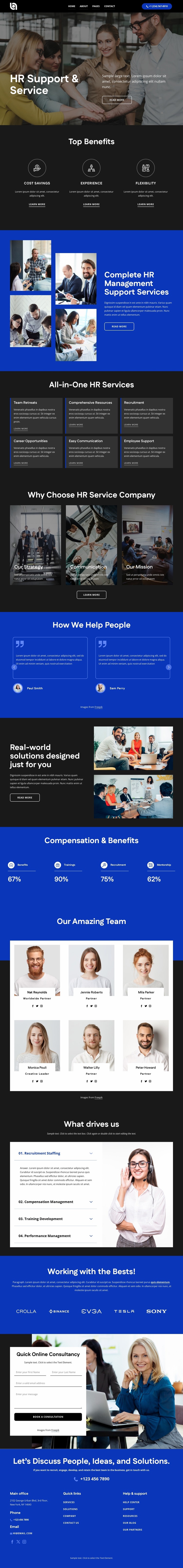 HR support and service Website Builder Templates