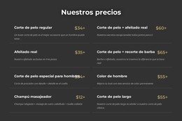 Sitio Web HTML Para Precios De Peluquerías En Manhattan