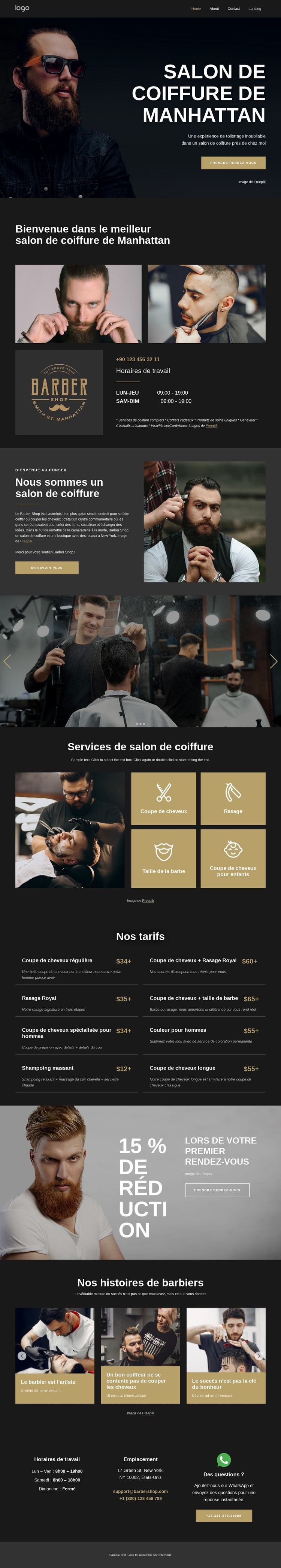 Salon de coiffure de Manhattan Modèle HTML