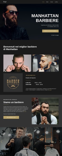 Layout CSS Per Studio Di Barbiere Di Manhattan