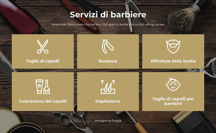 Servizi di barbiere a Manhattan Modello HTML