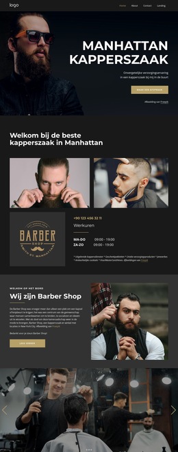 Manhattan Kappersstudio - Persoonlijke Websitesjablonen