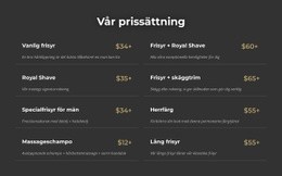 HTML-Webbplats För Manhattan Barbershop Priser