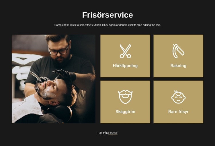 Frisörsalongens premiumtjänster HTML-mall