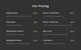 Manhattan Barbershop Pricing