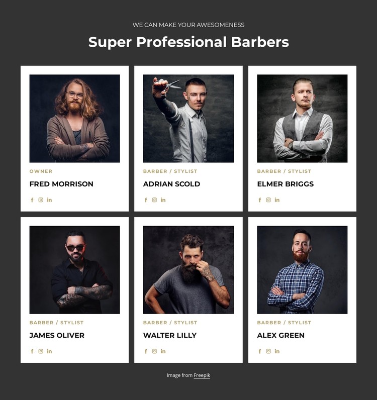 Professional and certified barbers CSS Template