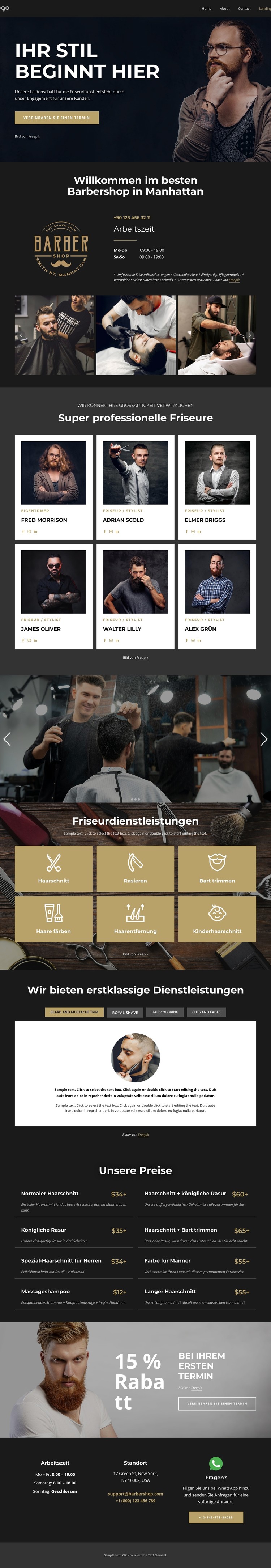 Ein kreativer Friseursalon CSS-Vorlage