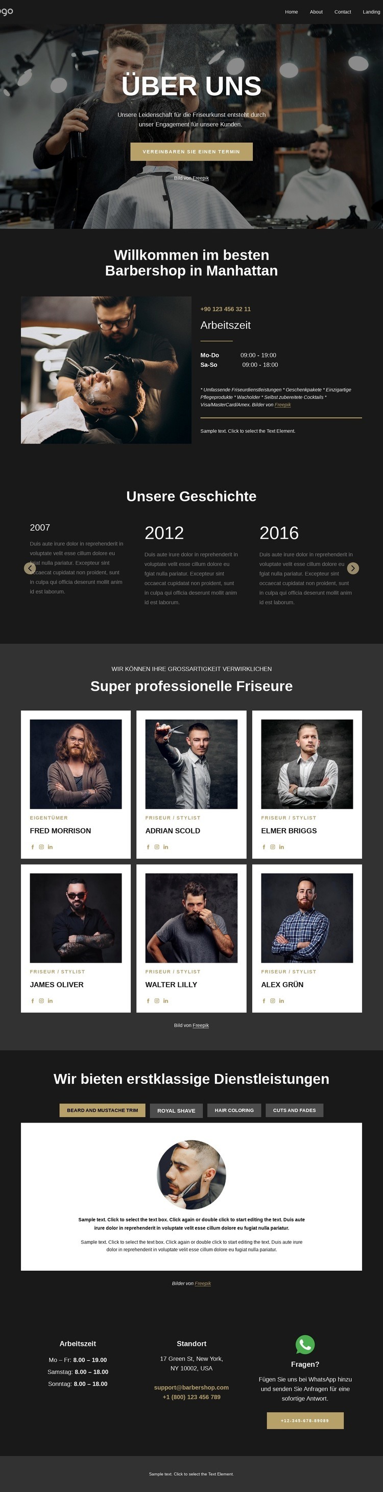 Wir sind professionelle Friseure Website-Modell