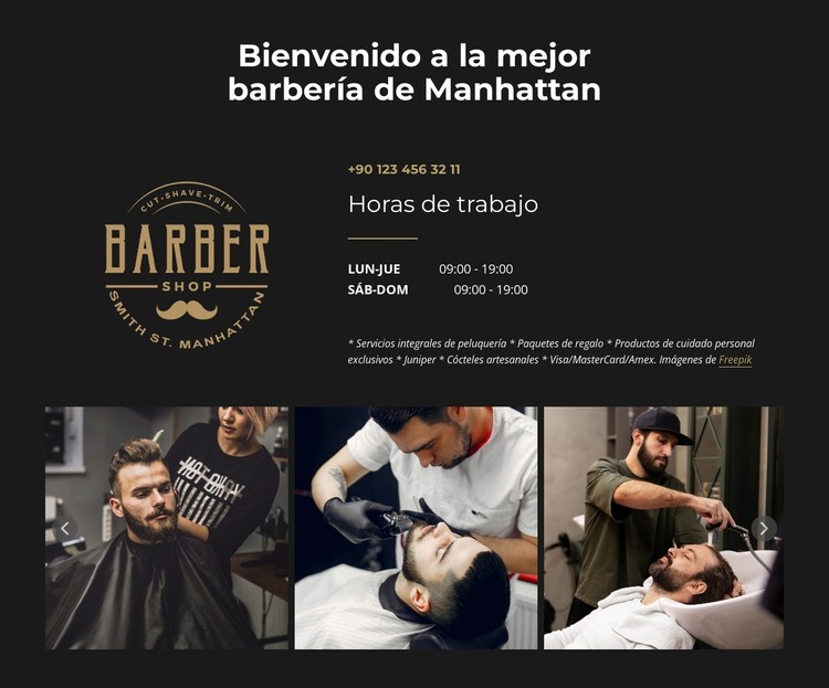 Somos una barbería moderna de la vieja escuela. Plantilla CSS