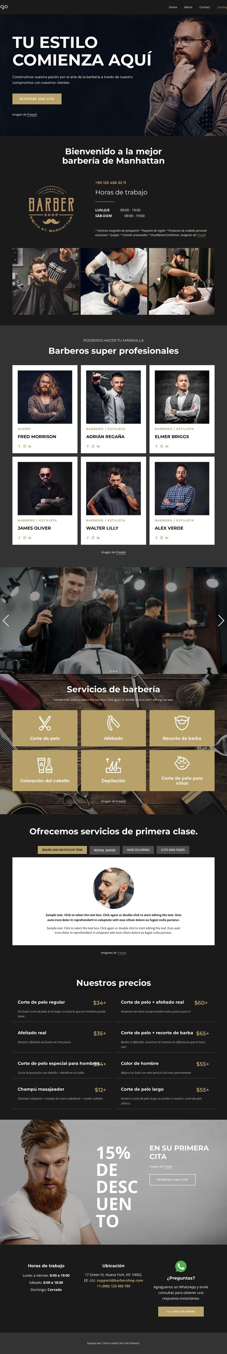 Una barbería creativa Plantilla CSS