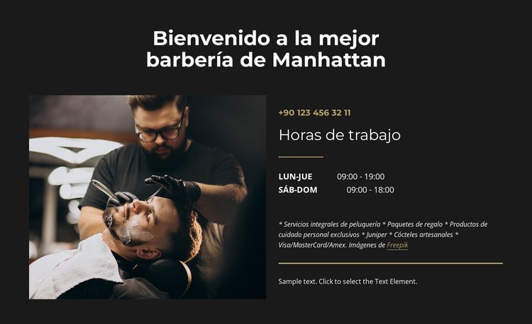 La mejor barbería de Manhattan Plantilla CSS