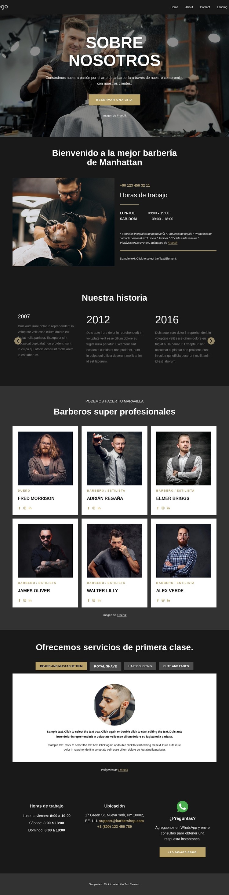 Somos barberos profesionales Plantilla HTML