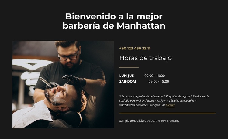 La mejor barbería de Manhattan Plantilla Joomla